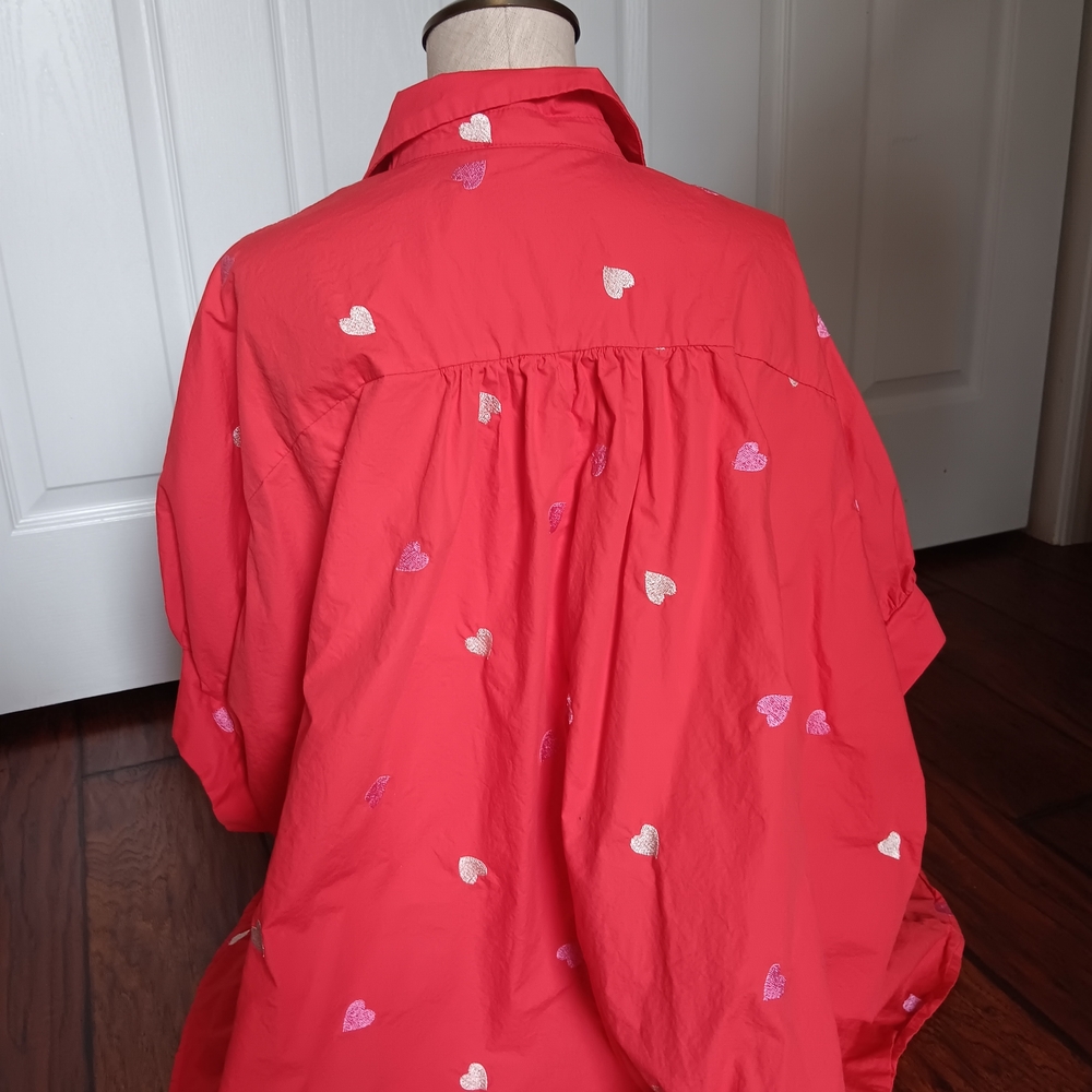 Red Heart Patterned Blouse - Picture 6 of 6